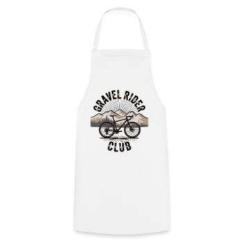 Gravel Bike Shirt Mountains Outdoor Bike - Cooking Apron - white - Front - AI Model Male 185 dark (185cm)