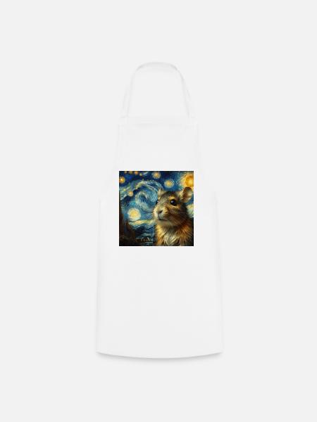 Degu Starry Night - Kochschürze - Weiß