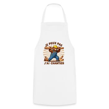 Je peux pas j'ai chantier - Tablier de cuisine - blanc - Devant - AI Model Male 185 dark (185cm)