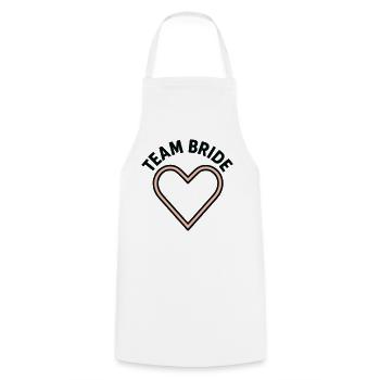 Team Mariée Cœur Rose EVJF Mariage - Tablier de cuisine - blanc - Devant - AI Model Male 185 dark (185cm)