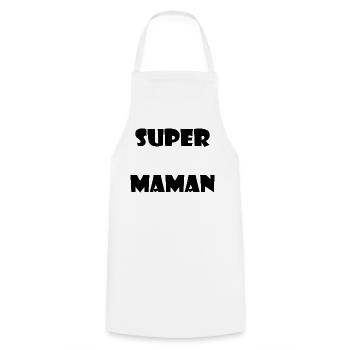 MOM. MOTHER'S DAY. HEART. FEAST. HAPPY BIRTHDAY - Cooking Apron - white - Front - AI Model Male 185 dark (185cm)