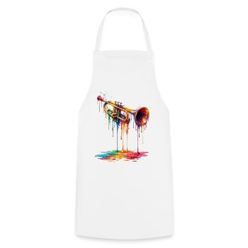 Trumpet with dripping paint - Cooking Apron - white - Front - AI Model Male 185 dark (185cm)