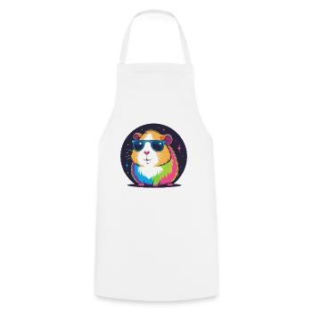 Hamster arc-en-ciel lunettes de soleil - Tablier de cuisine - blanc - Devant - AI Model Male 185 dark (185cm)