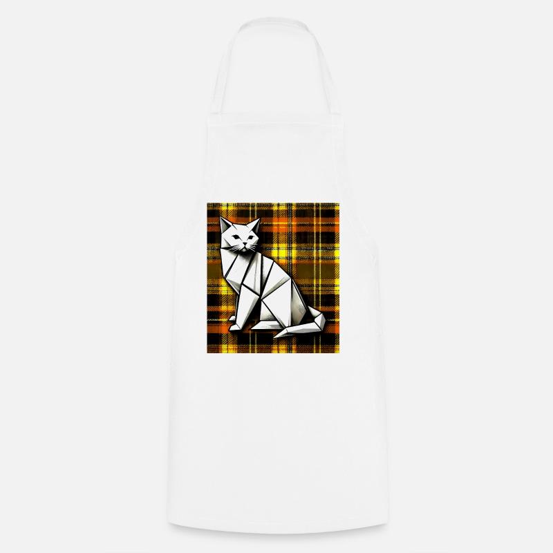 chat - Tablier de cuisine - blanc