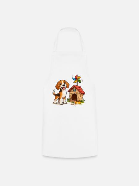 Beagle Hund Lustig Hundehaus Fun Design - Kochschürze - Weiß