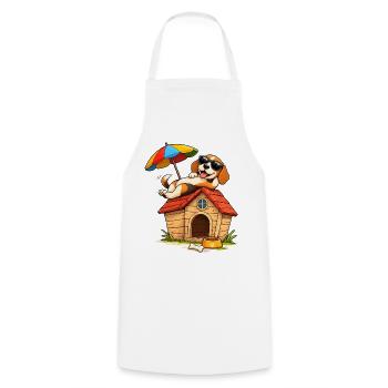 Beagle Holiday Dog Home Fun Design - Cooking Apron - white - Front - AI Model Male 185 dark (185cm)