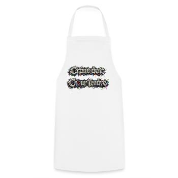 CyberFusion - Crâne dur Cœur tendre - Tablier de cuisine - blanc - Devant - AI Model Male 185 dark (185cm)