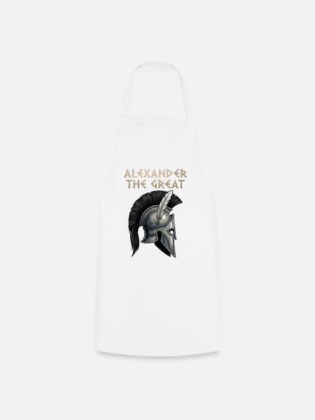 Alexander der Große Kriegerhelm - Kochschürze - Weiß