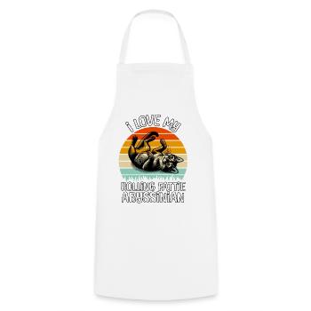 Funny Abyssinian Cat - Cooking Apron - white - Front - AI Model Male 185 dark (185cm)