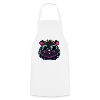 Hamster-Neon-Sonnenbrille - Kochschürze - Weiß - Vorne - AI Model Male 185 dark (185cm)