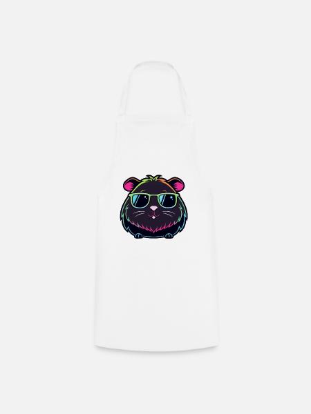 Hamster-Neon-Sonnenbrille - Kochschürze - Weiß