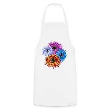 Farbenfrohe Blüten Blumen Blume Flora Garten - Kochschürze - Weiß - Vorne - AI Model Male 185 dark (185cm)