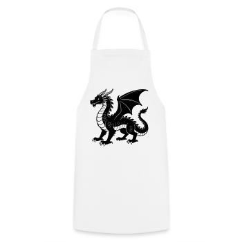 Drache - Kochschürze - Weiß - Vorne - AI Model Male 185 dark (185cm)