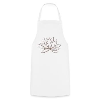 lotus flower - Cooking Apron - white - Front - AI Model Male 185 dark (185cm)