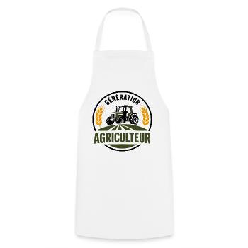 Génération agriculteur logo passion agriculture - Tablier de cuisine - blanc - Devant - AI Model Male 185 dark (185cm)