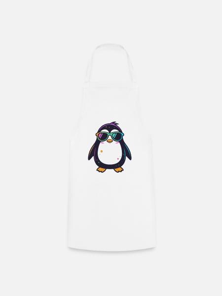 Pinguin-Neonbrillen - Kochschürze - Weiß