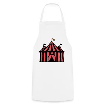 Circus Tent Manege Circus Colorful - Cooking Apron - white - Front - AI Model Male 185 dark (185cm)