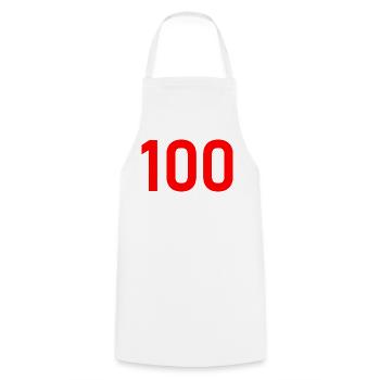 100. 100 ANS. 100e ANNIVERSAIRE. ANNIVERSAIRE 100  - Tablier de cuisine - blanc - Devant - AI Model Male 185 dark (185cm)