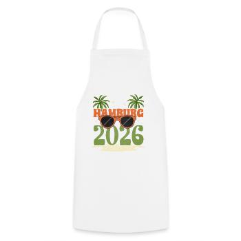 Hamburg 2026 - Cooking Apron - white - Front - AI Model Male 185 dark (185cm)