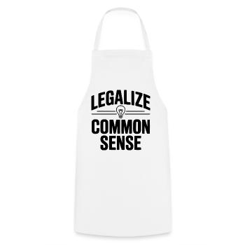 Legalize Common Sense - Cooking Apron - white - Front - AI Model Male 185 dark (185cm)