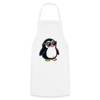Pinguin-Regenbogengläser - Kochschürze - Weiß - Vorne - AI Model Male 185 dark (185cm)