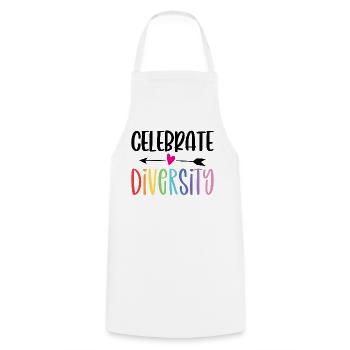 LGBT Pride Month - Celebrate Diversity - Cooking Apron - white - Front - AI Model Male 185 dark (185cm)