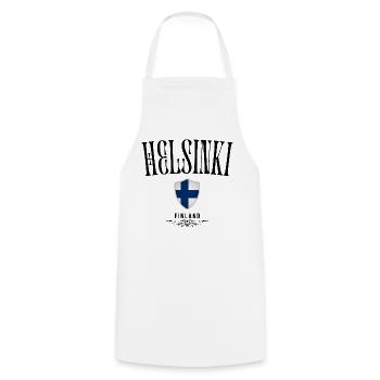 Helsinki Souvenir, elegantes Design Helsinki - Kochschürze - Weiß - Vorne - AI Model Male 185 dark (185cm)
