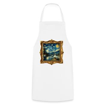 Emdengans Starry Night - Kochschürze - Weiß - Vorne - AI Model Male 185 dark (185cm)