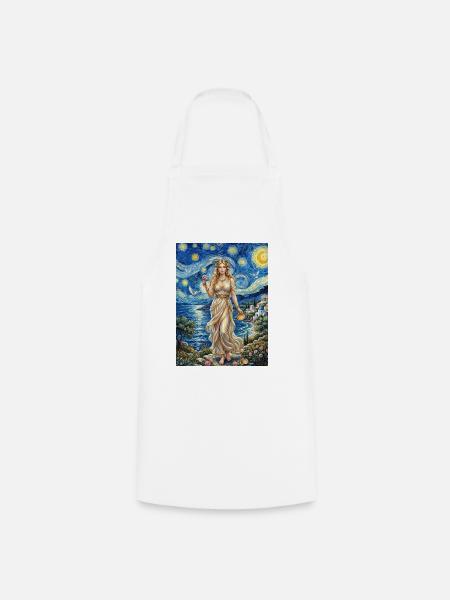 Aphrodite Sternennacht - Kochschürze - Weiß
