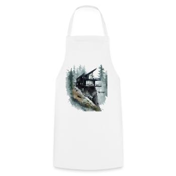 Évasion de la maison de verre sur la falaise - Tablier de cuisine - blanc - Devant - AI Model Male 185 dark (185cm)