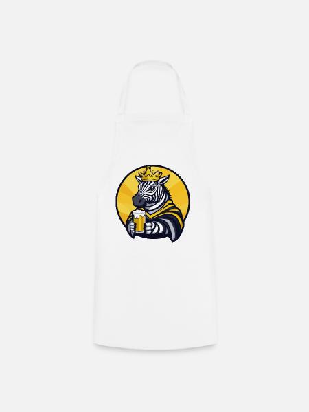 Zebra Bier Lustig - Kochschürze - Weiß
