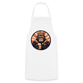 Bière de singe drôle - Tablier de cuisine - blanc - Devant - AI Model Male 185 dark (185cm)