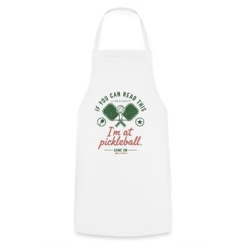 Pickleball Funny Player Im At Pickle Ball Game On - Cooking Apron - white - Front - AI Model Male 185 dark (185cm)