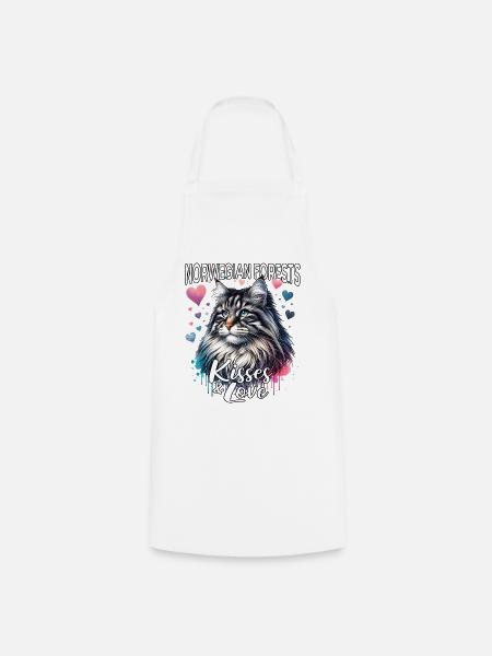 Norwegische Waldkatze Liebe - Kochschürze - Weiß
