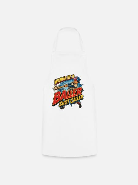 Baseball Baller: Retro-Sportstil - Kochschürze - Weiß