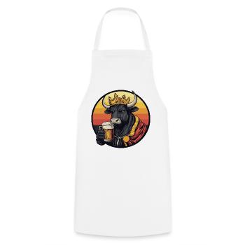 Bull Beer Drôle - Tablier de cuisine - blanc - Devant - AI Model Male 185 dark (185cm)