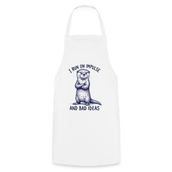 Je fais un acte impulsif de drôle de chemise de loutre - Tablier de cuisine - blanc - Devant - AI Model Male 185 dark (185cm)