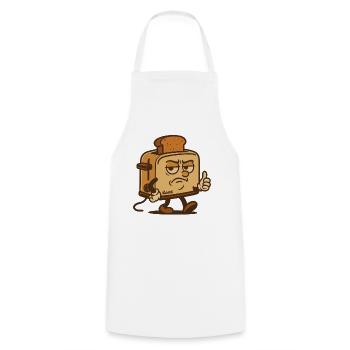 Grummeliger Toast-Held - Kochschürze - Weiß - Vorne - AI Model Male 185 dark (185cm)
