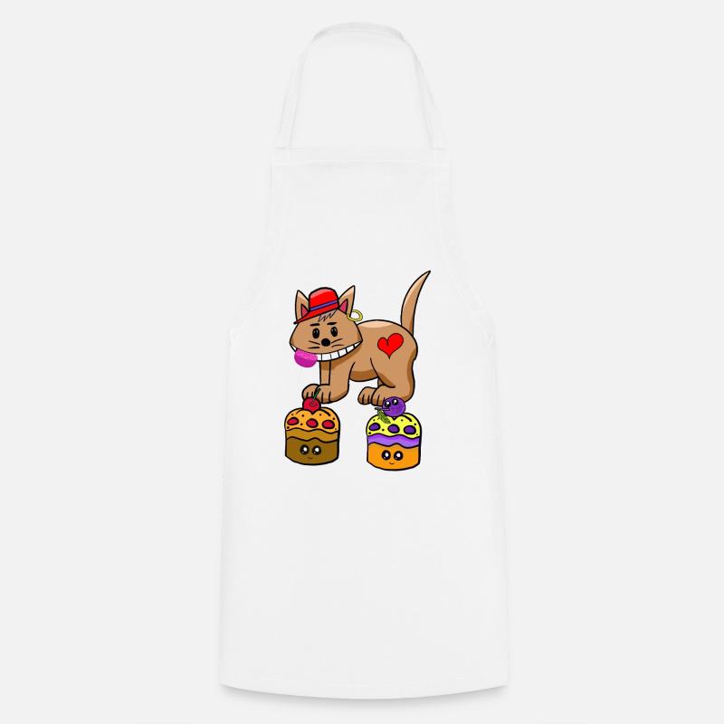 Cat Candy Snacking Muffin Lollipop - Cooking Apron - white