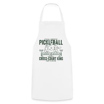 Pickleball Cross Court King Love Pickleball Player - Cooking Apron - white - Front - AI Model Male 185 dark (185cm)