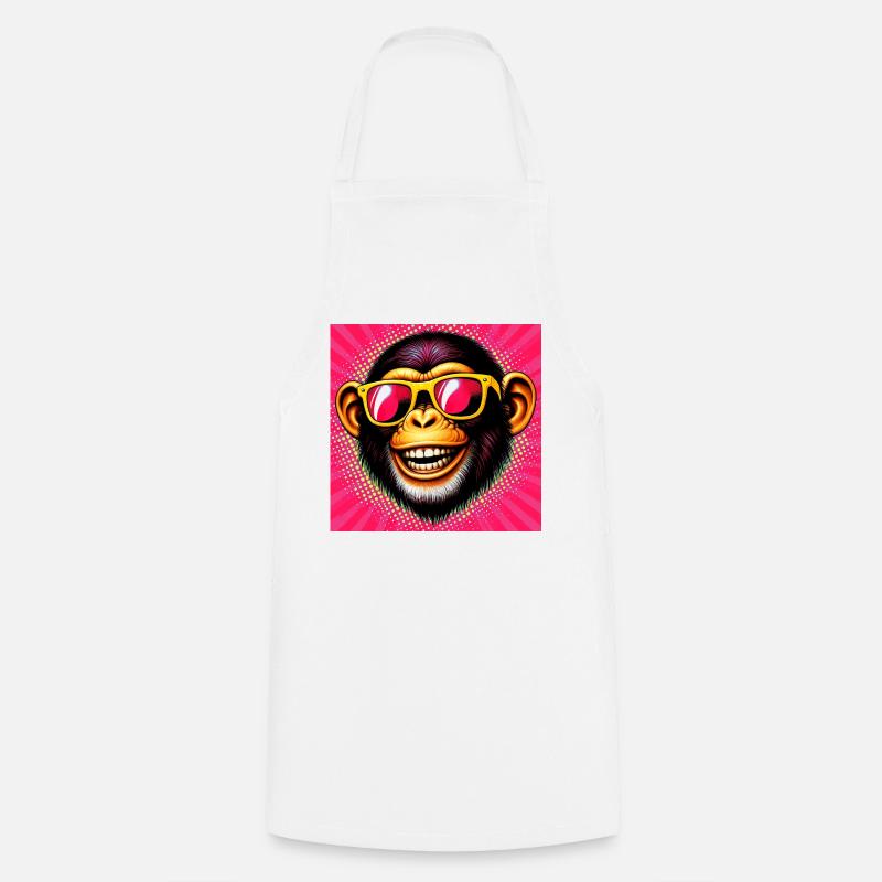 Chimpanzee Monkey - Cooking Apron - white