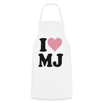 I Love Heart Minimalist Design - Cooking Apron - white - Front - AI Model Male 185 dark (185cm)