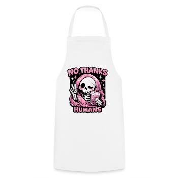 No Thanks Humans süßer Sensenmann Bubble Tea - Kochschürze - Weiß - Vorne - AI Model Male 185 dark (185cm)