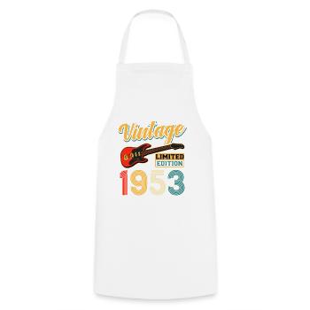 Vintage 1953 Electric Guitar Limited Edition Art - Cooking Apron - white - Front - AI Model Male 185 dark (185cm)