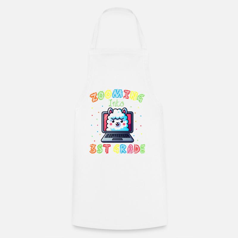 Lama Code Arc-en-Ciel Numérique - Tablier de cuisine - blanc