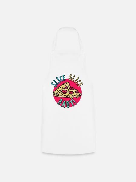 Slice Slice Baby – Retro-Pizza - Kochschürze - Weiß