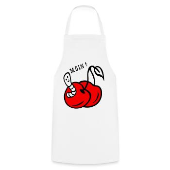 Cherries with worm - Cooking Apron - white - Front - AI Model Male 185 dark (185cm)