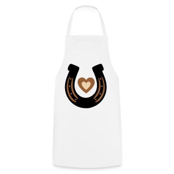 Horseshoe Heart Equestrian Luck - Cooking Apron - white - Front - AI Model Male 185 dark (185cm)