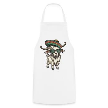 Sombrero comique comique de la chèvre de montagne - Tablier de cuisine - blanc - Devant - AI Model Male 185 dark (185cm)