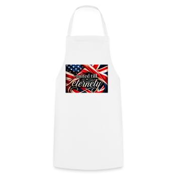 Drapeaux unis jusqu’à l’éternité - Tablier de cuisine - blanc - Devant - AI Model Male 185 dark (185cm)